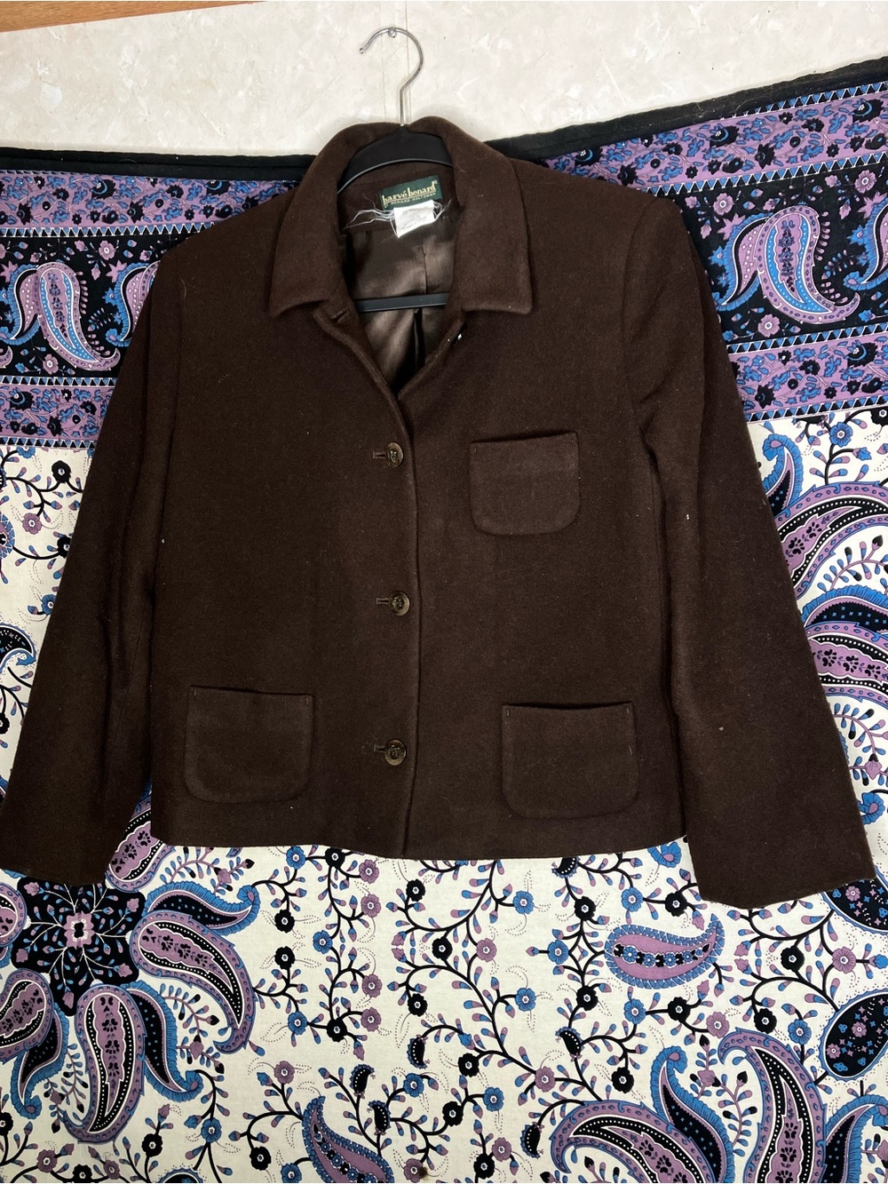 Harve Bernard VTG cropped wool/ cashmere coat